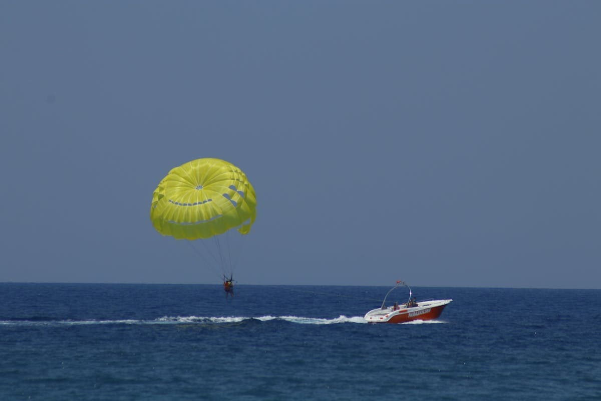 Parasailing adventure over the ocean