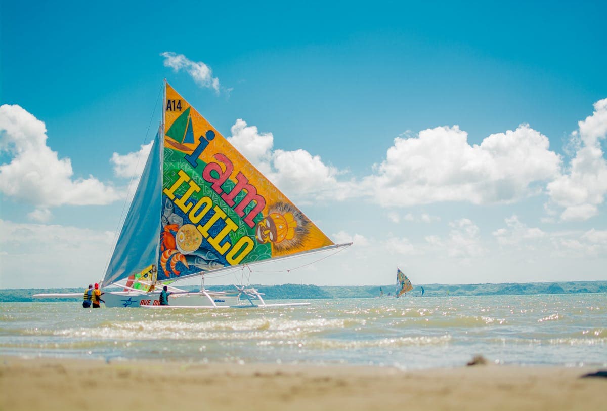 Colorful paraw sailboat on the beach
